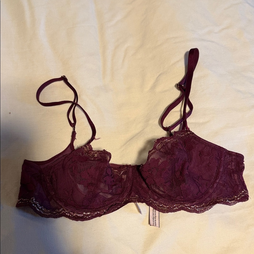 Victoria's Secret Lace Balconette Bra - Deep Purple